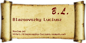 Blazsovszky Luciusz névjegykártya